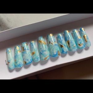 20 piece Cotton candy marble press ons